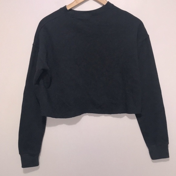 COASTAL Culture Whistler Canada cropped sweatshirt size Small black white - Picture 4 of 10